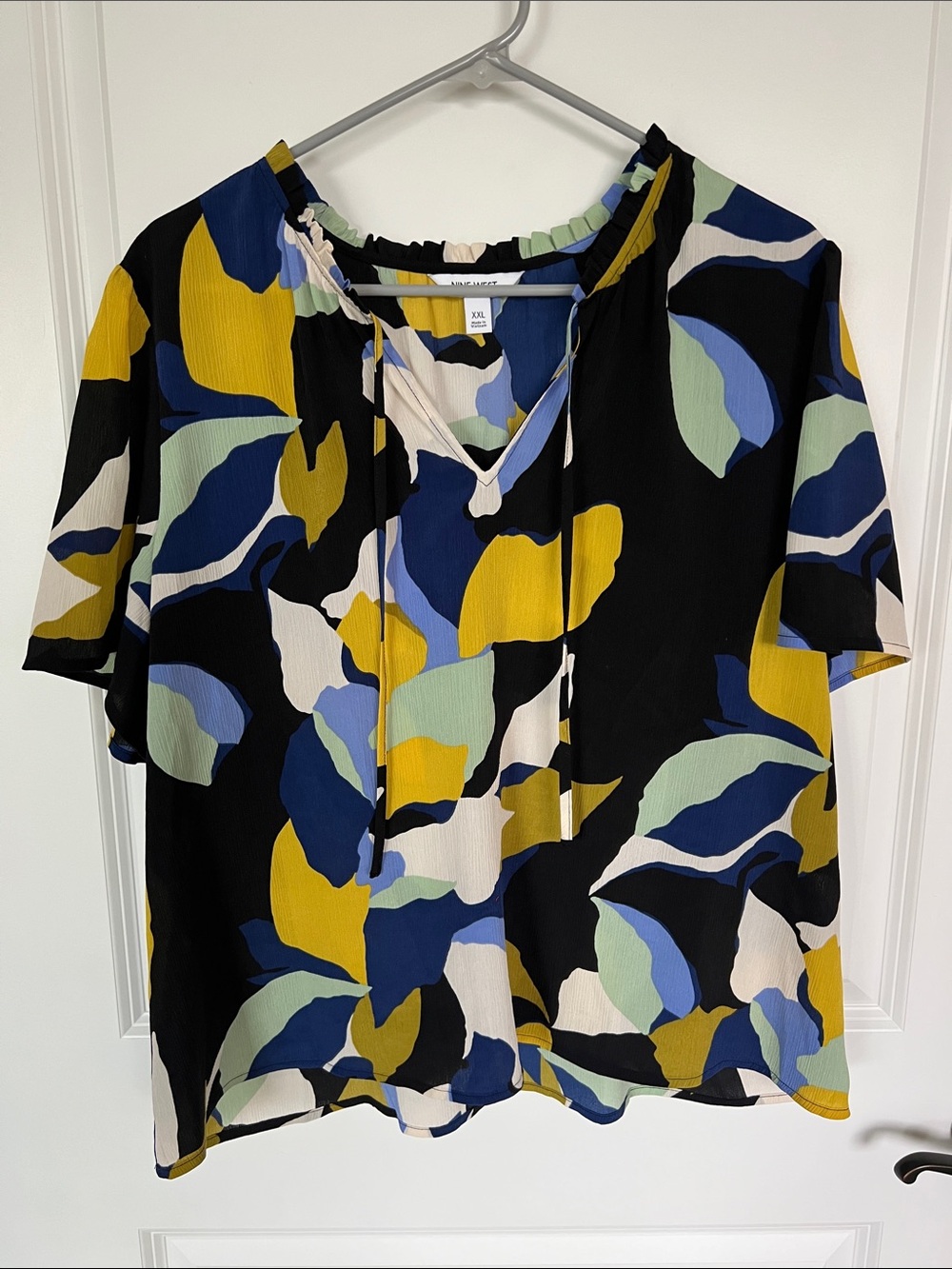Nine West Abstract Floral Blouse.